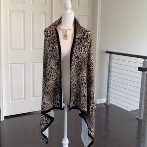 BCBGMaxazria animal print asymmetric open cardigan